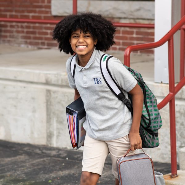 Smiling African-American student